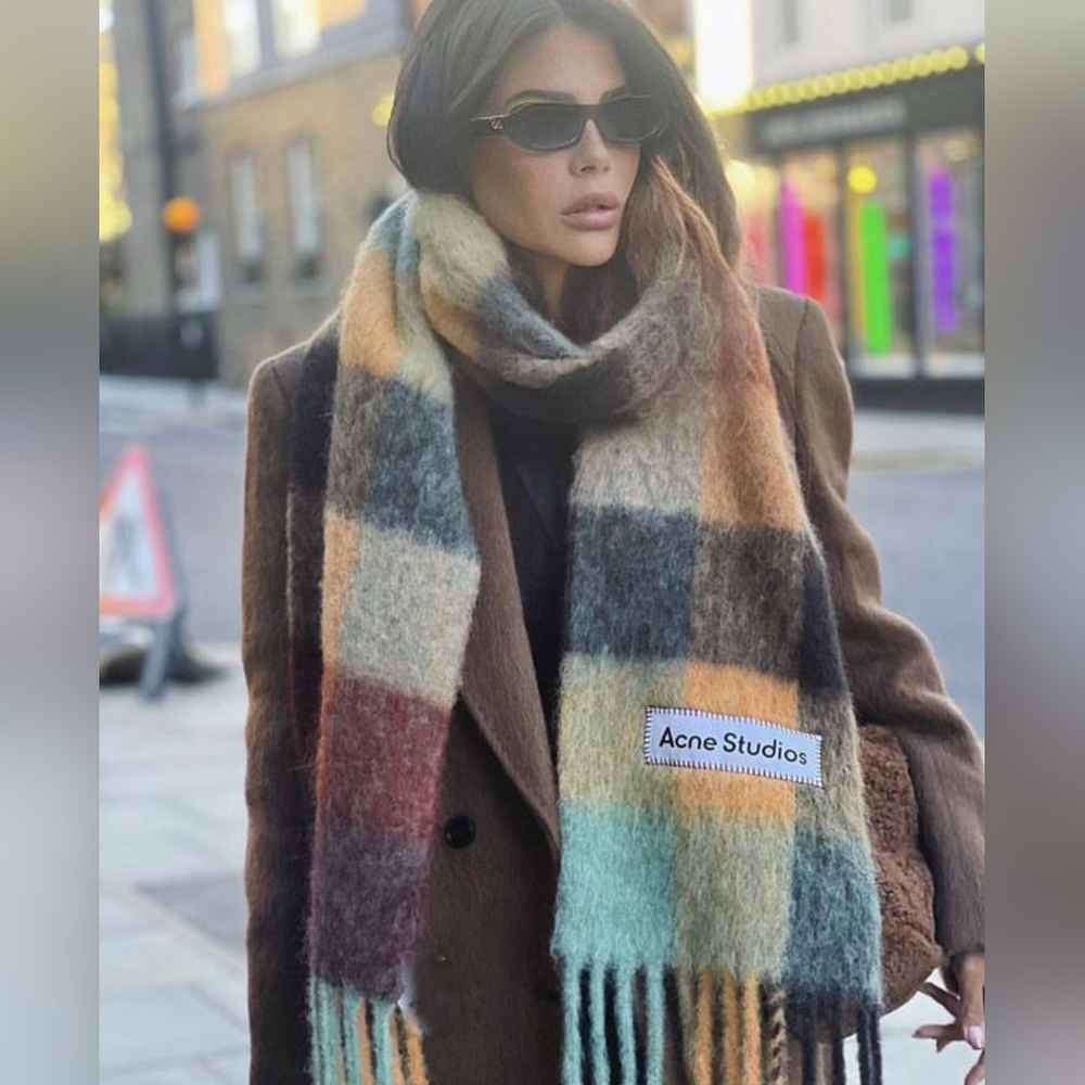 Acne Studios Colorful Plaid Scarf